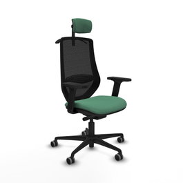 PIQUERAS Y CRESPO Silla de oficina Mardos con Mecanismo Sincro/Traslack, Verde Esmeralda y Negro