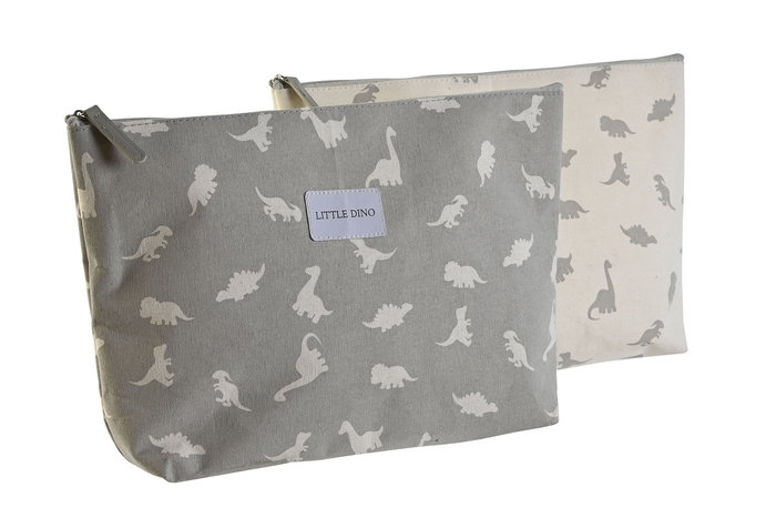 DKD Home Decor Neceser Baby Dinos 23 Blanco Gris Canvas Algodon 8 x 21 x 33 cm (2 Unidades) DKD Home Decor Neceser Baby Dinos 23 Blanco Gris Canvas Algodon 8 x 21 x 33 cm (2 Unidades)