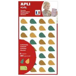Apli Gomets Hojas de Árboles Removibles 384U - 6 Hojas Surtidas