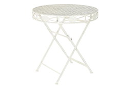 DKD Home Decor Mesa Redonda de Comedor Plegable en Metal Blanco