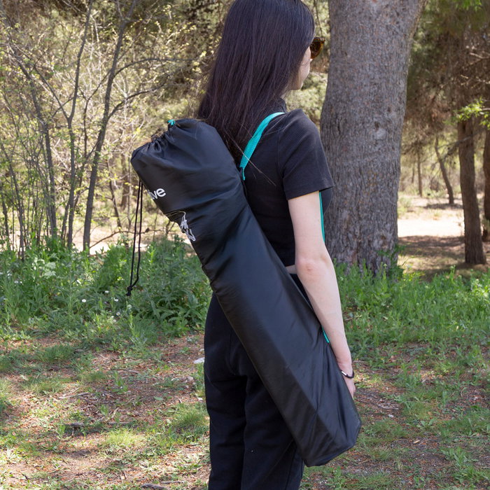 Aktive Silla plegable camping con posavasos negra Aktive Silla plegable camping con posavasos negra
