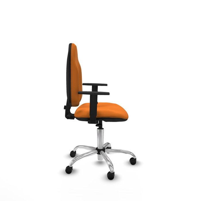 PIQUERAS Y CRESPO Silla de oficina Algarra Naranja con Base Cromada y Brazos 1D