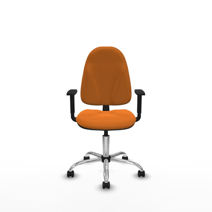 PIQUERAS Y CRESPO Silla de oficina Algarra Naranja con Base Cromada y Brazos 1D