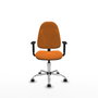 PIQUERAS Y CRESPO Silla de oficina Algarra Naranja con Base Cromada y Brazos 1D