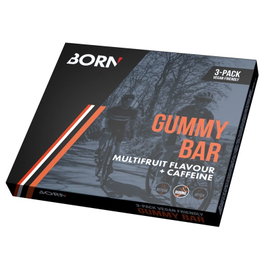 Born Barrita Gummy Bar con Cafeína Durante Multifrutas 30 g, 3 Unidades