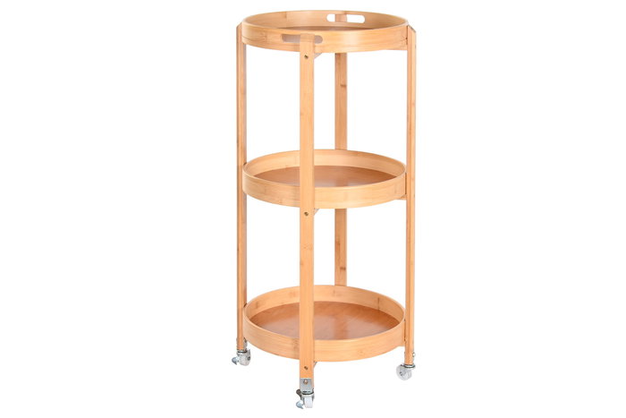 DKD Home Decor Camarera Bambú Inox 3 Estantes Ruedas Mueble Bar Natural 44 x 90 x 44 cm DKD Home Decor Camarera Bambú Inox 3 Estantes Ruedas Mueble Bar Natural 44 x 90 x 44 cm