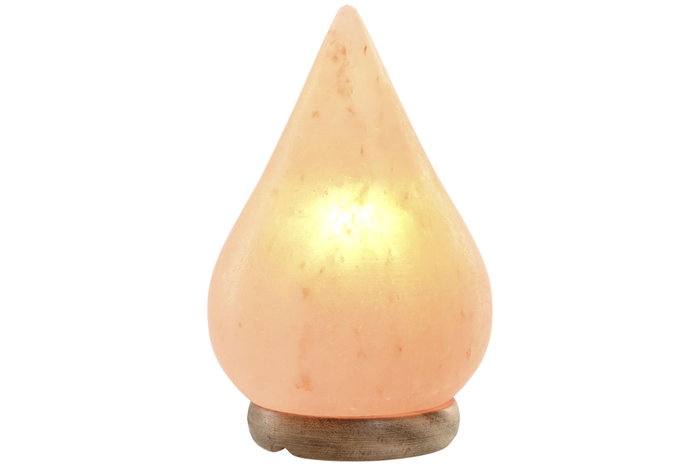 DKD Home Decor Lámpara de Sal del Himalaya Sobremesa Estilo Árabe, Color Rosa Forma Gota, Bombilla E14, 12 x 12 x 19 cm