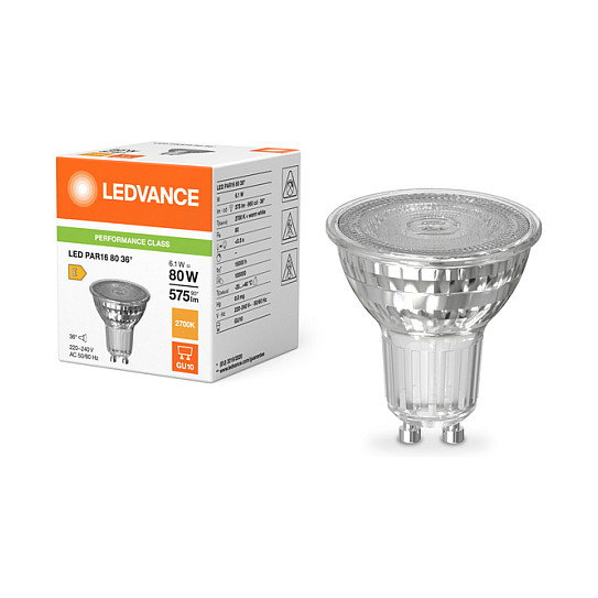 Osram LED PAR168036 6.1W GU10 Blanco Cálido 2700K Bombilla Reflector PAR16