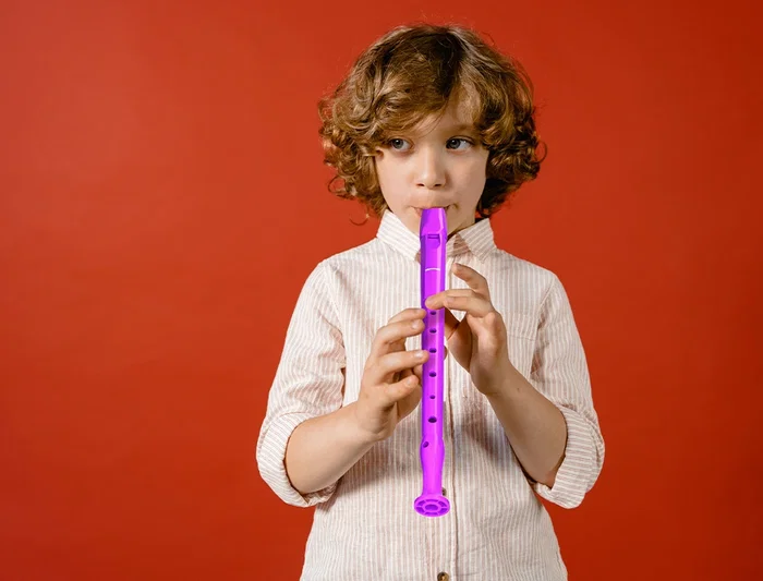 Hohner Flauta Dulce 9508 Soprano Do Violeta con Funda Verde y Transparente para Educación Musical