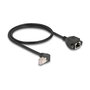 DeLOCK Cable de extensión de red Cat.6A S/FTP RJ45 90° a RJ45 0,5 m Negro