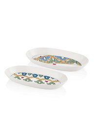 Hermia Juego de Platos de Servicio de Cerámica, 29 cm, Gris (2 Piezas)