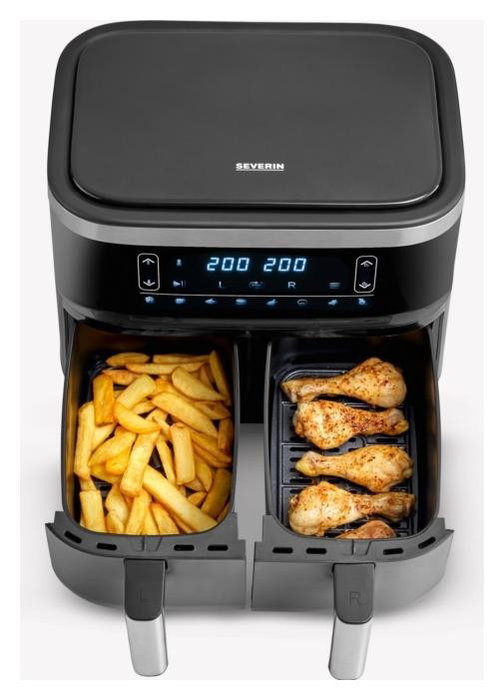 Severin FR 2453 Freidora de aire doble 7,6 l negro