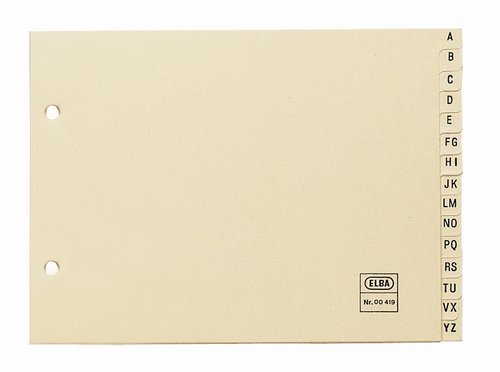 Elba Índices Alfabéticos de 15 Pestañas en Cartulina Beige