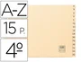 Elba Índices Alfabéticos de 15 Pestañas en Cartulina Beige