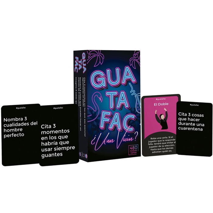 Asmodee Guatafac ¿Unos Vicios? Juego de Mesa para Adultos, 400 Preguntas, 80 Cartas Especiales, 3-12 Jugadores, +16 Años