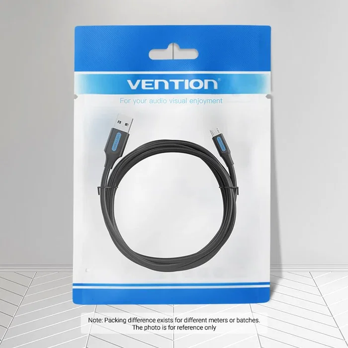 Vention Cable USB 2.0 COLBI USB A Macho a Micro-USB B Macho para Carga y Datos (480 Mbps), Longitud 3m, Color Negro y Plata