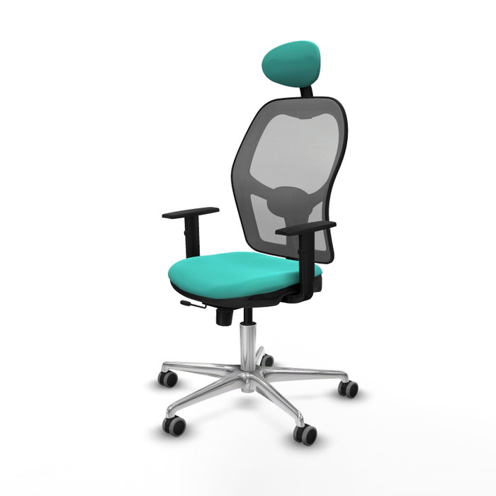 PIQUERAS Y CRESPO Silla de oficina Jorquera con mecanismo Sincro/Traslack, Turquesa y Gris