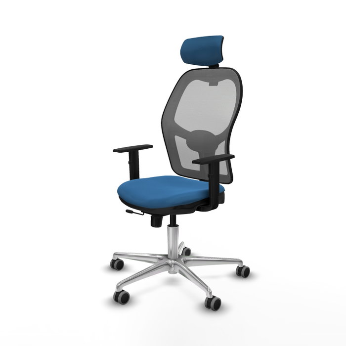 PIQUERAS Y CRESPO Silla de oficina Jorquera con mecanismo Sincro/Traslack, Azul claro y Gris PIQUERAS Y CRESPO Silla de oficina Jorquera con mecanismo Sincro/Traslack, Azul claro y Gris