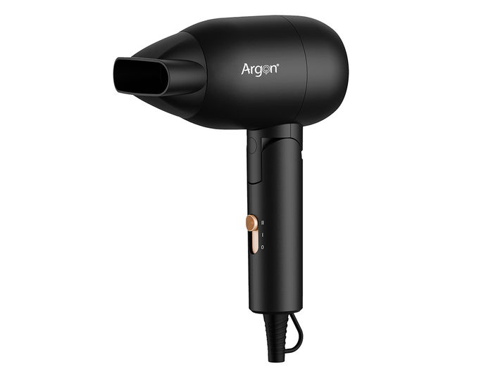 ARGON Secador de Pelo Negro Dorado Mate Plegable 1500W 14 x 7 x 10 cm (Set de 6)