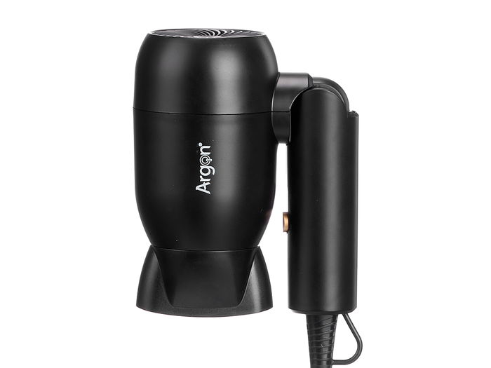 ARGON Secador de Pelo Negro Dorado Mate Plegable 1500W 14 x 7 x 10 cm (Set de 6)