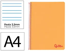 Liderpapel Cuaderno Espiral A4 Wonder Naranja 80 Hojas