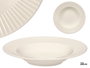 VESSIA Plato hondo de porcelana relieve rayas blanco 22cm