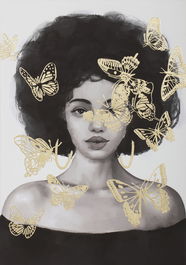 DKD Home Decor Cuadro Moderno Negro Blanco Lienzo Pino 3.7 x 100 x 70 cm (2 Unidades)