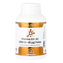 EQUISALUD HOLOVIT Vitamina D3 2000UI + K2 60µg 180 perlas