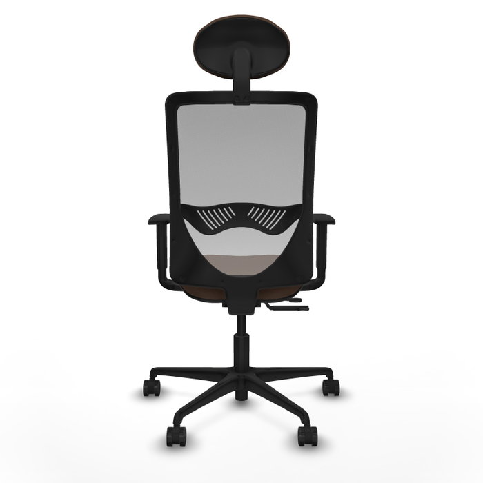 PIQUERAS Y CRESPO Silla de oficina Zulema con mecanismo Sincro/Traslack, Tela Marrón oscuro y Malla Gris PIQUERAS Y CRESPO Silla de oficina Zulema con mecanismo Sincro/Traslack, Tela Marrón oscuro y Malla Gris