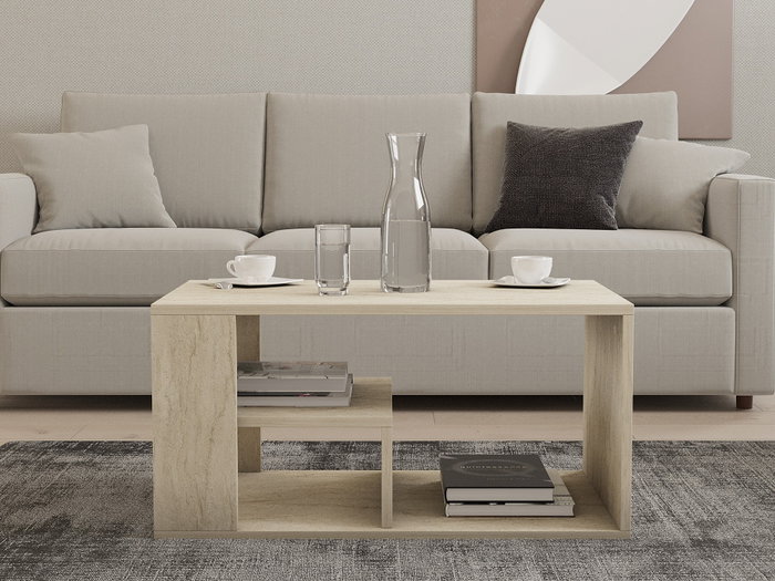 Mesa de Centro Rectangular Travertino 80 x 50 x 40 cm