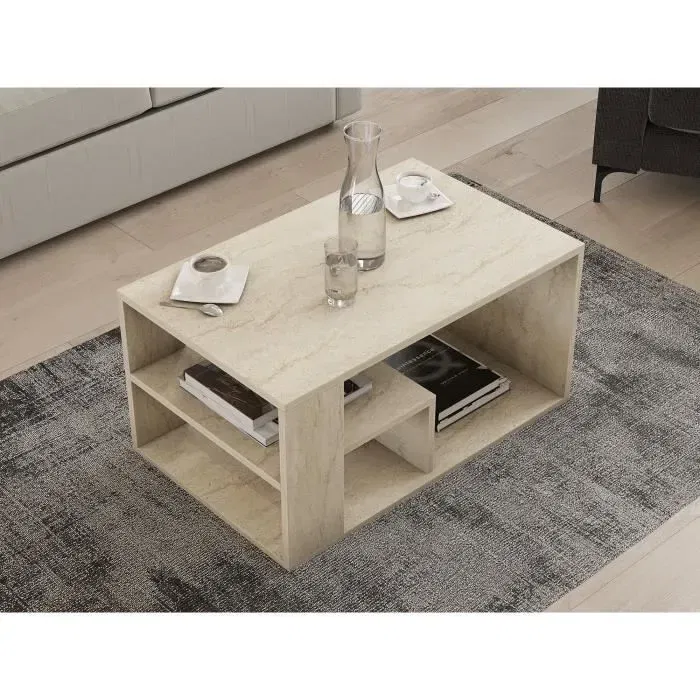 Mesa de Centro Rectangular Travertino 80 x 50 x 40 cm