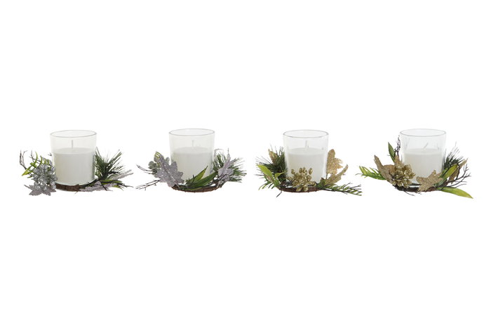 DKD Home Decor Set de 2 Velas de Cera de Parafina en Colores Surtidos