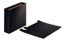 Esselte Cajetín Para Archivadores Folio Lomo Ancho Cartón Negro Brillante