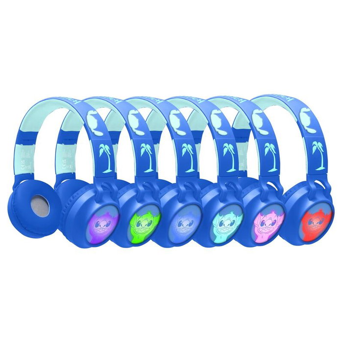 Lexibook Auriculares Stitch Disney con Luz, Bluetooth y Diseño 3D