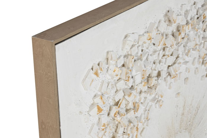 DKD Home Decor Cuadro Lienzo Círculo Blanco Surtido de 2 Unidades