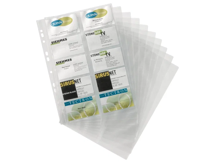 Durable Recambio de 10 hojas de fundas Visifix para tarjetero, 20 tarjetas por hoja, capacidad 400 tarjetas, ref. 2384