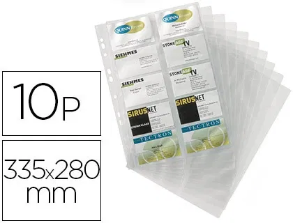 Durable Recambio de 10 hojas de fundas Visifix para tarjetero, 20 tarjetas por hoja, capacidad 400 tarjetas, ref. 2384