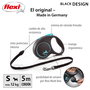 Flexi Black Design Correa Extensible con Cordón, 5m, Azul, Talla S hasta 12kg