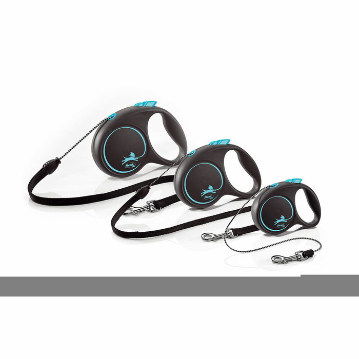 Flexi Black Design Correa Extensible con Cordón, 5m, Azul, Talla S hasta 12kg Flexi Black Design Correa Extensible con Cordón, 5m, Azul, Talla S hasta 12kg