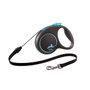 Flexi Black Design Correa Extensible con Cordón, 5m, Azul, Talla S hasta 12kg