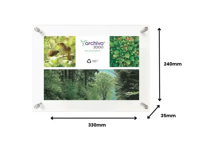 Archivo 2000 Expositor Mural Premium A4 Cristal Transparente Archivo 2000 Expositor Mural Premium A4 Cristal Transparente