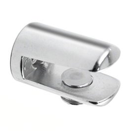 HERRAJES ALK Soporte Cristal Cilindrico Elegir Acabado Cromo Espesor 6 Set de 2