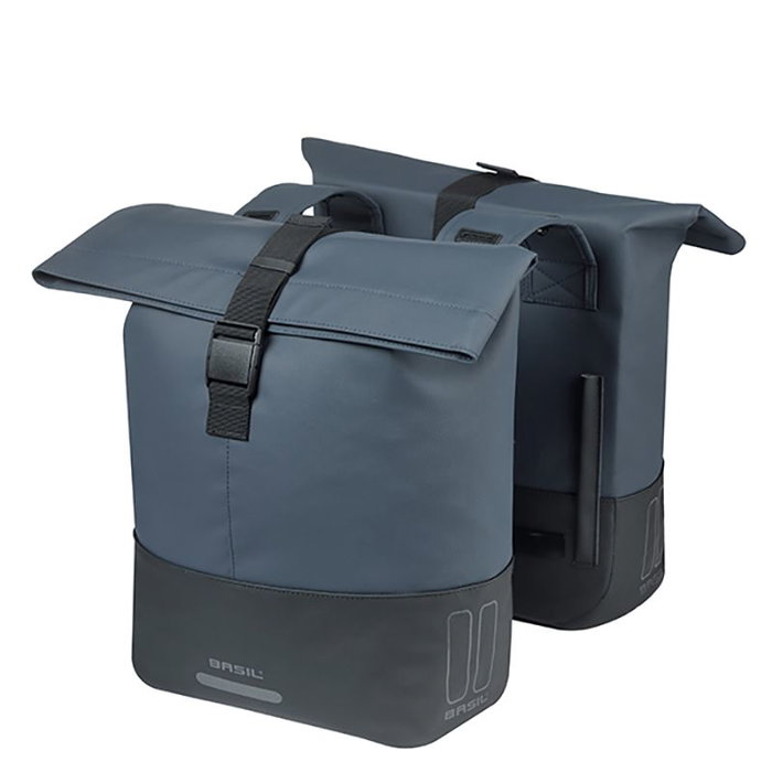 Basil Alforjas Cove DB 28-32L PET Reciclado Cuero Vegano Universal Bridge System MIK Racktime Portabultos Basil Alforjas Cove DB 28-32L PET Reciclado Cuero Vegano Universal Bridge System MIK Racktime Portabultos