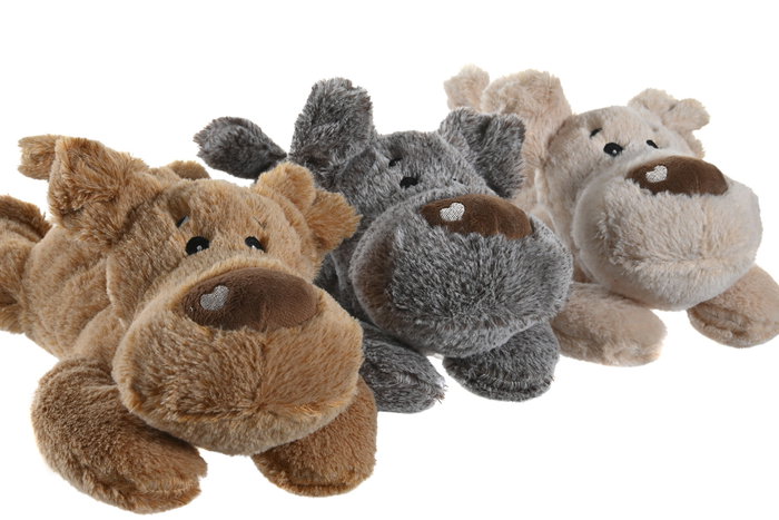 DKD Home Decor Peluche Perro Beige Camel 20 x 32 x 20 cm (6 Unidades)