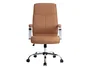 Q-connect Silla de Dirección Premium en Similpiel Color Crema, Base Metálica, Ruedas Suaves, Altura Ajustable - Máximo Confort y Elegancia para tu Oficina Moderna.