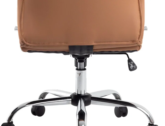 Q-connect Silla de Dirección Premium en Similpiel Color Crema, Base Metálica, Ruedas Suaves, Altura Ajustable - Máximo Confort y Elegancia para tu Oficina Moderna.