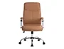 Q-connect Silla de Dirección Premium en Similpiel Color Crema, Base Metálica, Ruedas Suaves, Altura Ajustable - Máximo Confort y Elegancia para tu Oficina Moderna.