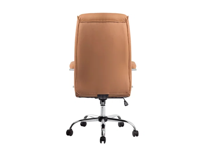 Q-connect Silla de Dirección Premium en Similpiel Color Crema, Base Metálica, Ruedas Suaves, Altura Ajustable - Máximo Confort y Elegancia para tu Oficina Moderna.