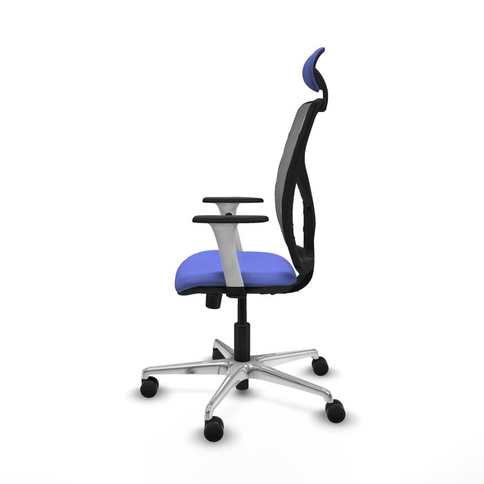PIQUERAS Y CRESPO Silla de oficina Motilla con mecanismo Sincro, Azul claro y Gris