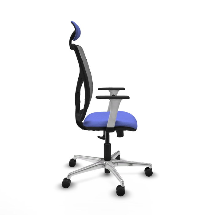 PIQUERAS Y CRESPO Silla de oficina Motilla con mecanismo Sincro, Azul claro y Gris